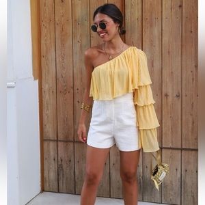 Zara Asymmetric Pleated Top